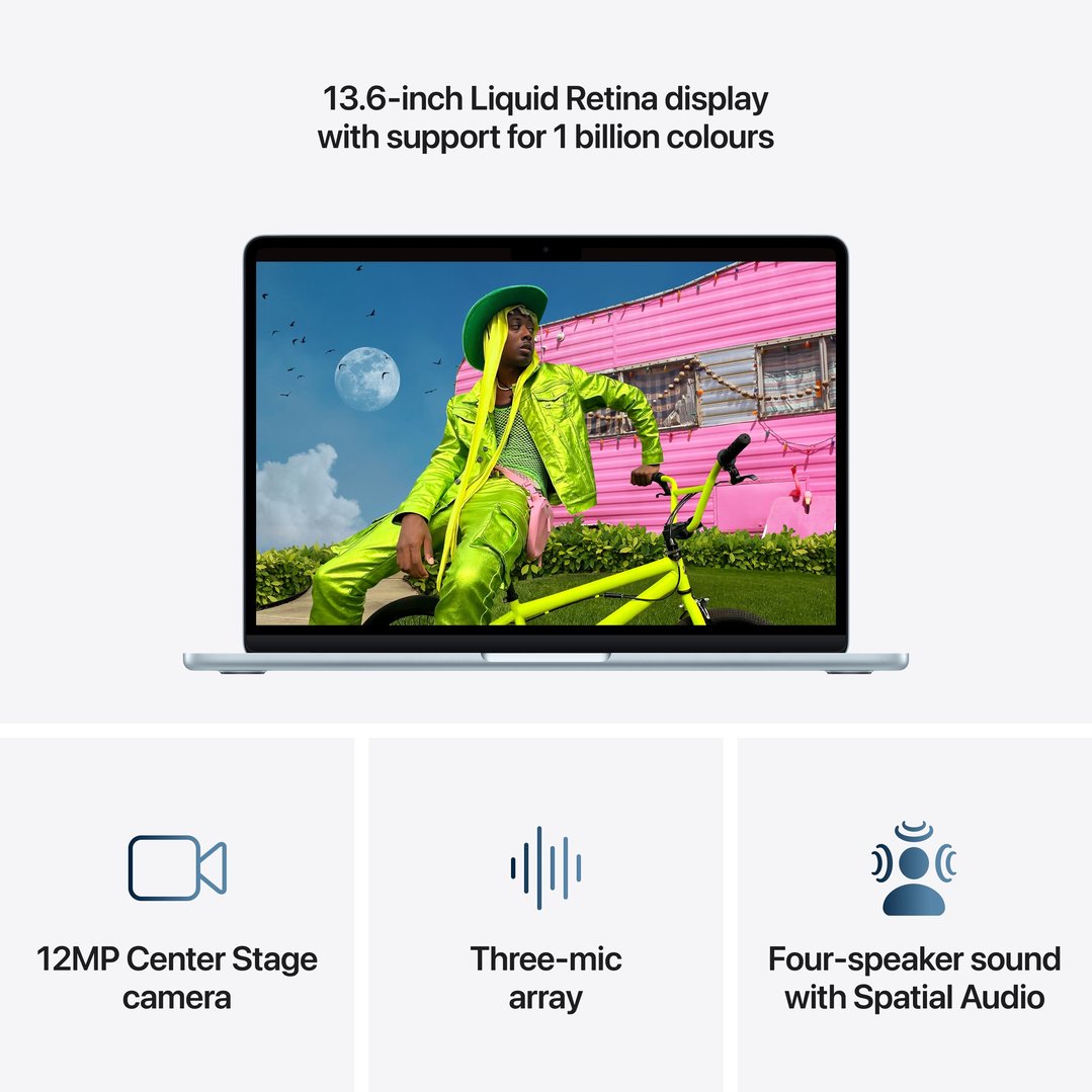 Apple 13" MacBook Air M5 chip with 10‑core CPU and 8‑core GPU, 16GB, 512GB SSD - Sky Blue MDHH4X/A