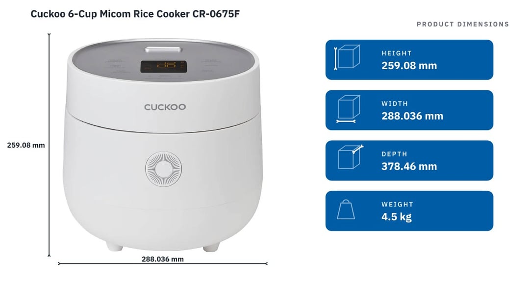 Cuckoo 6-Cup Micom Rice Cooker CR-0675F