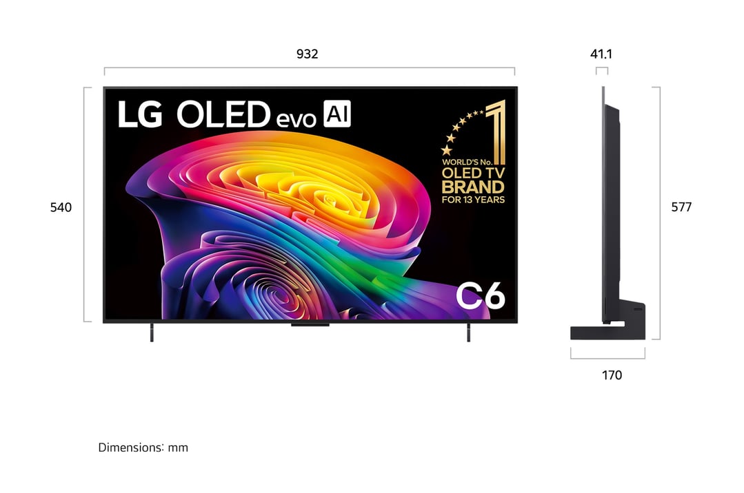 LG 42" OLEDC6 EVO AI 4K Smart TV 2026 OLED42C6PSA