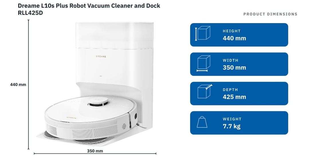 Dreame L10s Plus Robot Vacuum Cleaner and Dock RLL425D