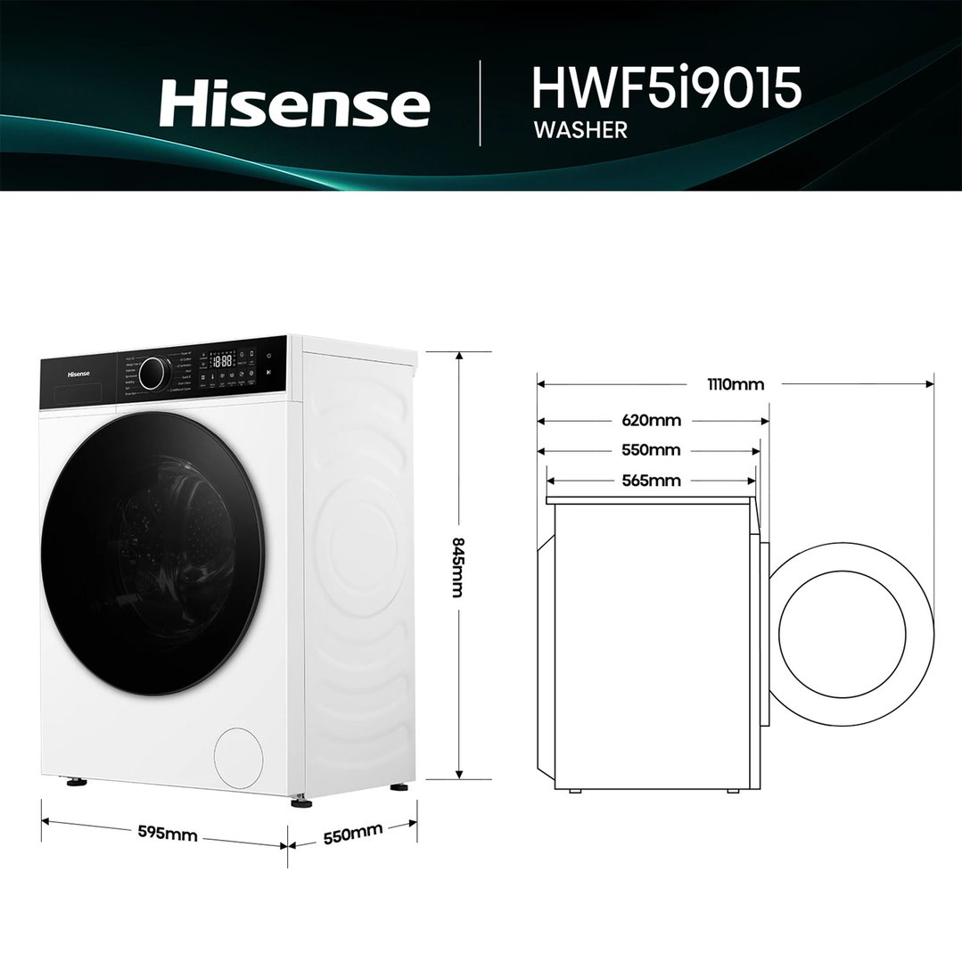 Hisense 9kg Series 5i Front Load Washer HWF5I9014