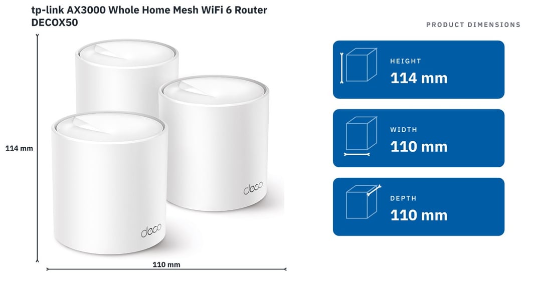 tp-link AX3000 Whole Home Mesh WiFi 6 Router DECOX50