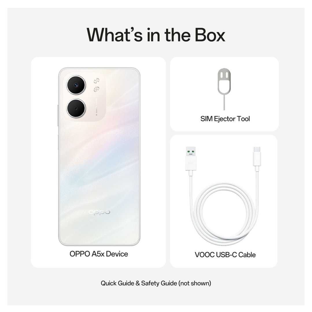 OPPO A5x 4G Laser White CPH2725LWHT - Bing Lee