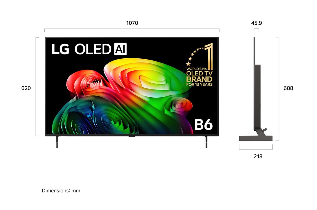 LG 48" OLEDB6 4K AI Smart TV 2026 OLED48B6PSA