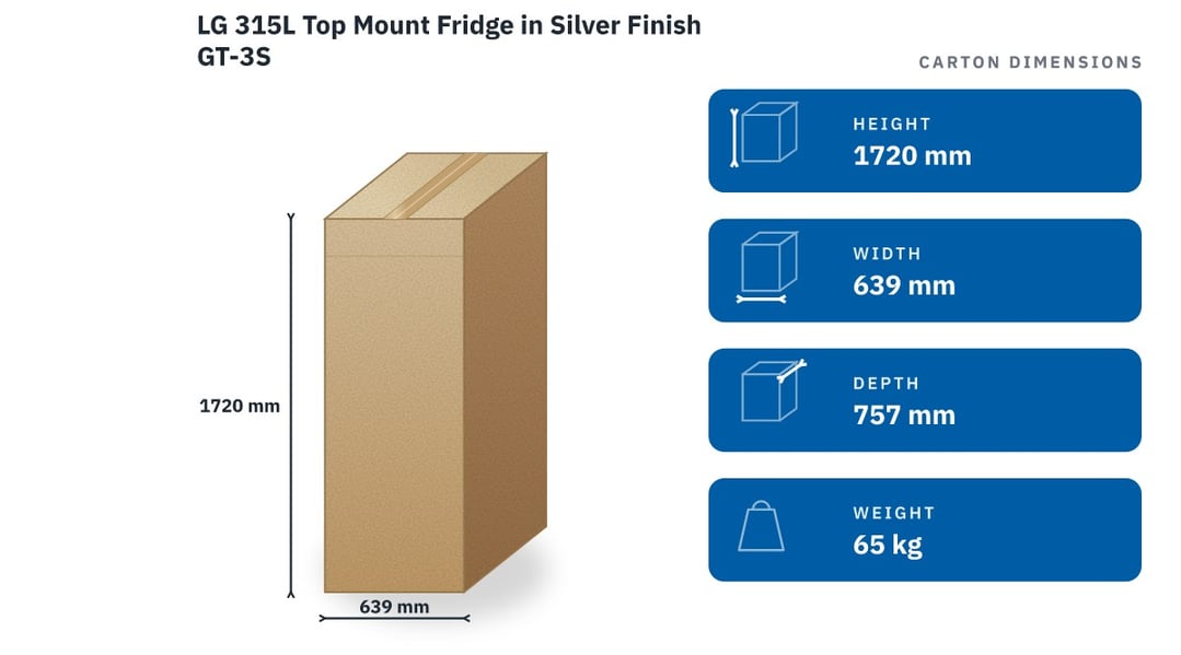 LG 315L Top Mount Fridge in Silver Finish GT-3S