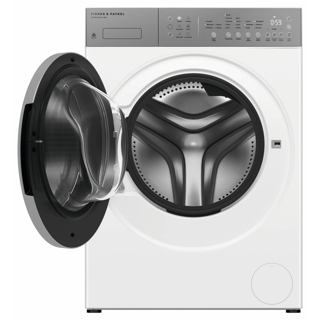 Fisher & Paykel 8kg Series 5 Contemporary Front Loader Washer - White WH8060J5
