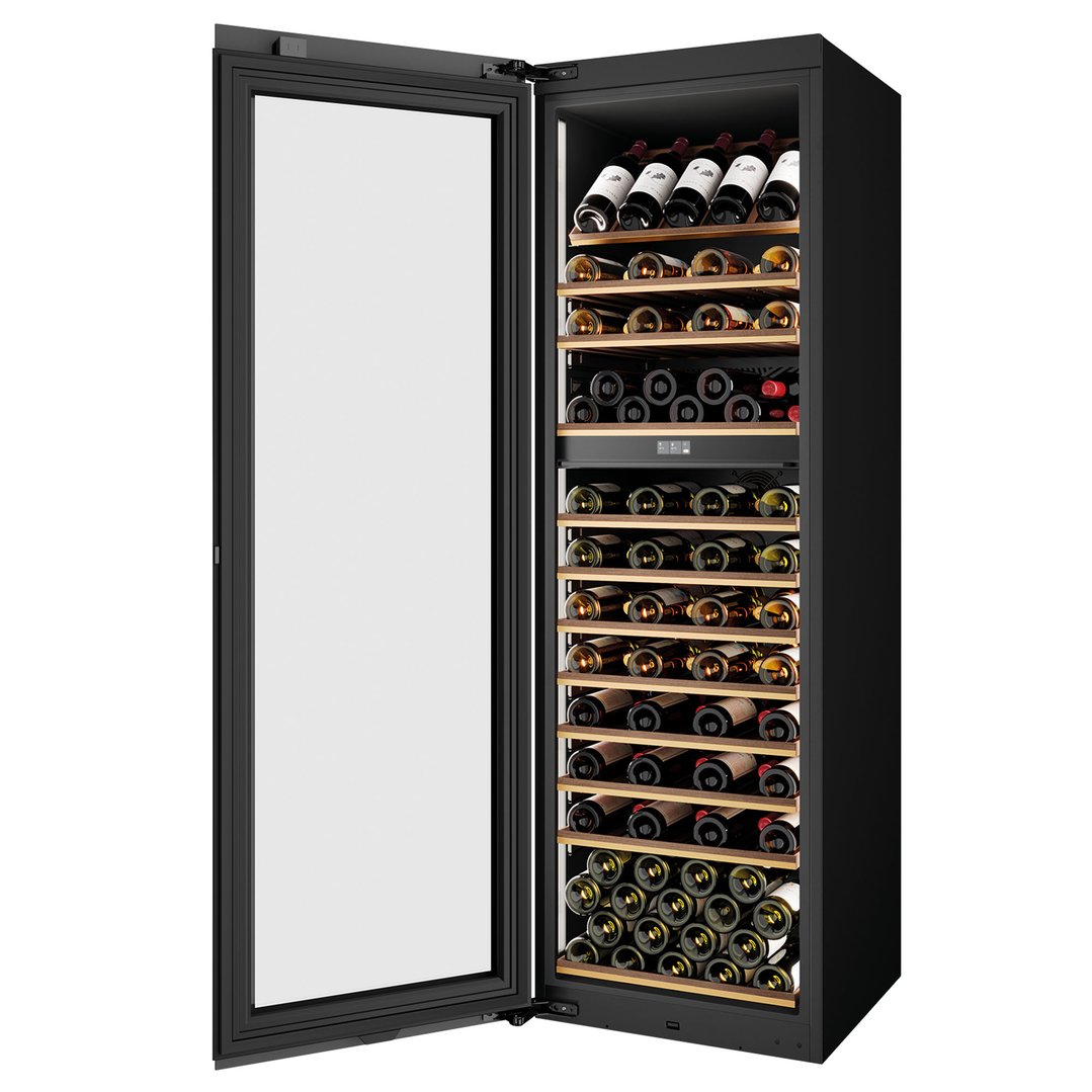 Vintec 120 Bottle Dual Zone Wine Cabinet Left Hinged - Black VWD190FAB-L