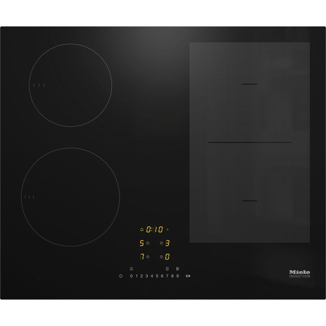 Miele 62cm Induction Cooktop with 2 PowerFlex Cooking Zones and Wi-Fi Connectivity Ceramic Glass KM7464FL
