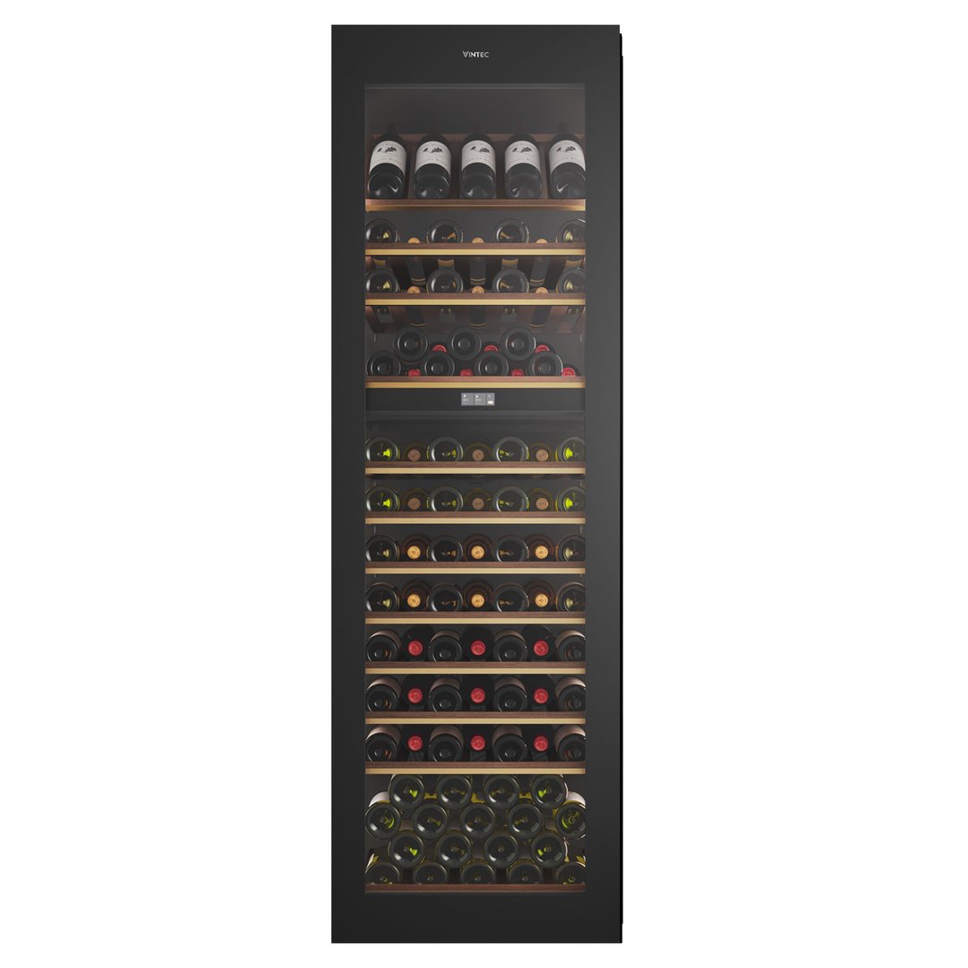 Vintec 120 Bottle Dual Zone Wine Cabinet Left Hinged - Black VWD190FAB-L