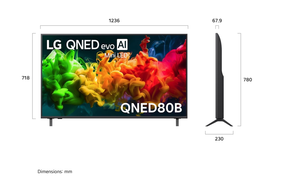 LG 55" QNED80B 4K AI Mini LED Smart TV 2026 55QNED80BSA