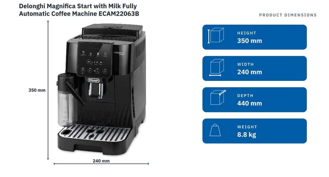 Delonghi Magnifica Start with Milk Fully Automatic Coffee Machine ECAM22063B