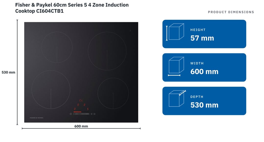 Fisher & Paykel 60cm Series 5 4 Zone Induction Cooktop CI604CTB1