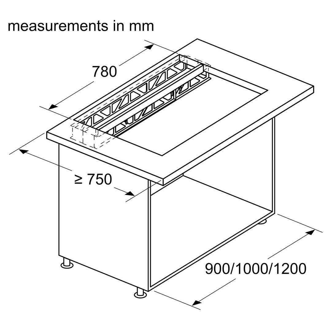 Bosch Mounting kit for seamless installation of Glass Draft DSZ8WW1Y2