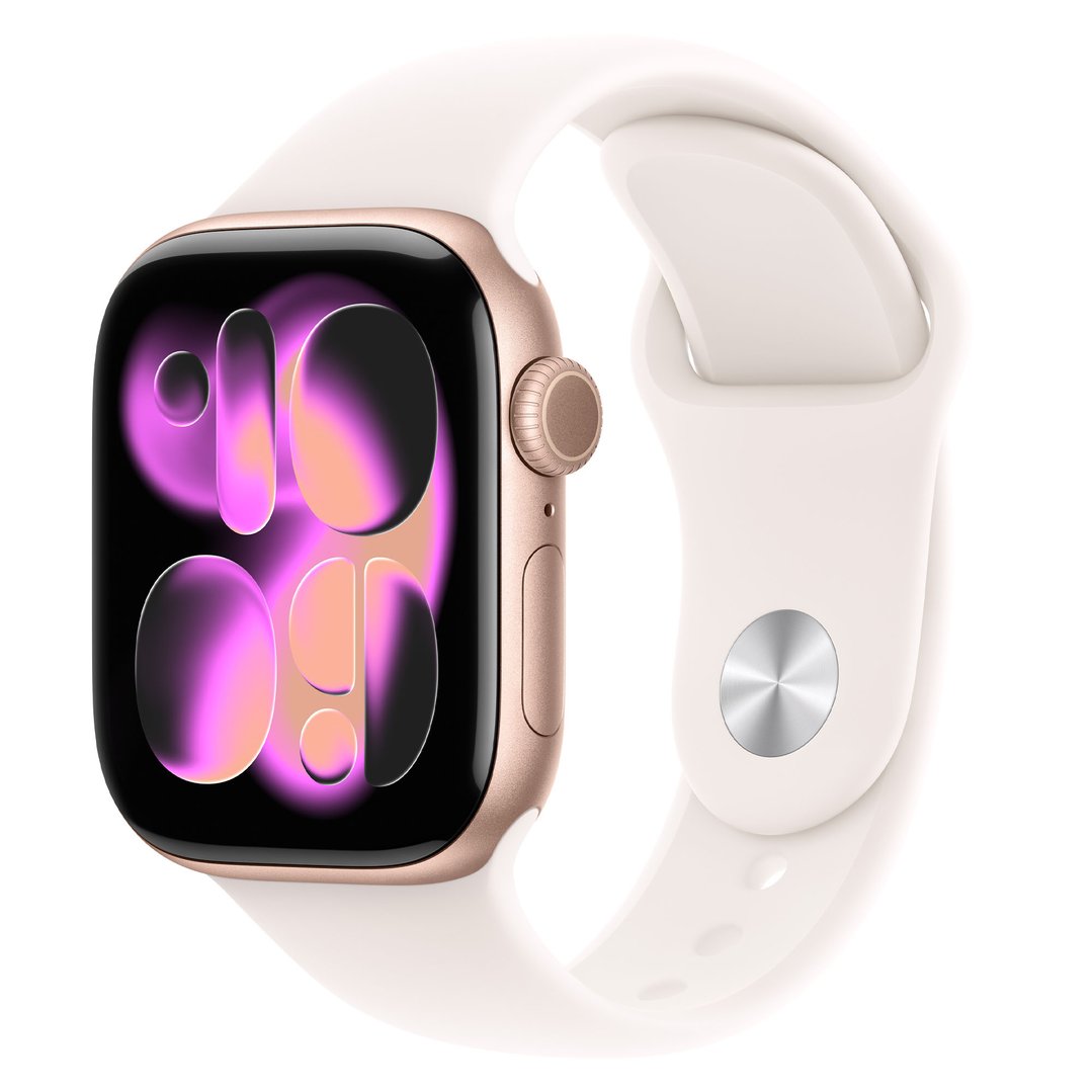 Apple Watch Series 11 42mm Rose Gold Aluminium Case GPS Sport Band (M/L) (Light Blush) MEU44X/A
