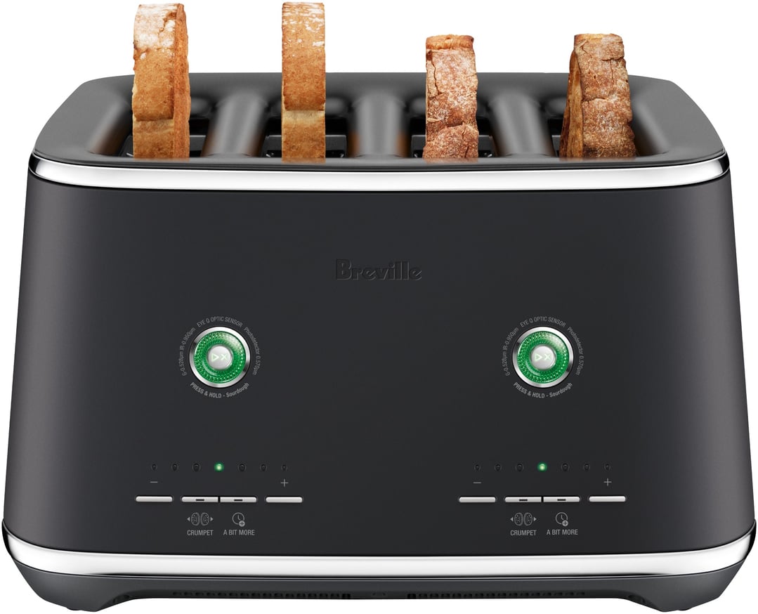 Breville the Eye Q 870 Auto 4 Slice Toaster - Black Truffle BTA870BTR
