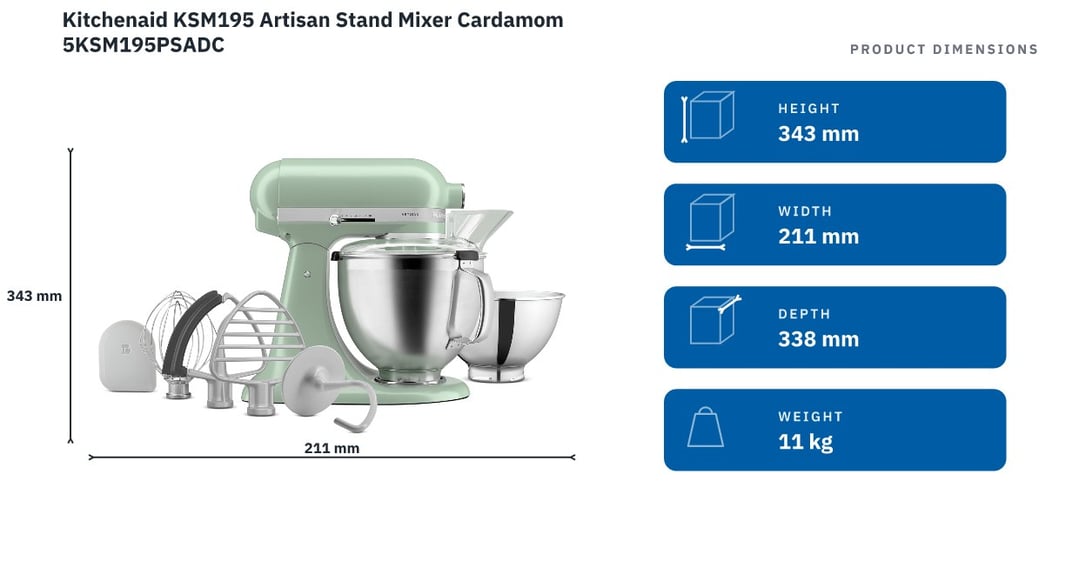 Kitchenaid KSM195 Artisan Stand Mixer Cardamom 5KSM195PSADC