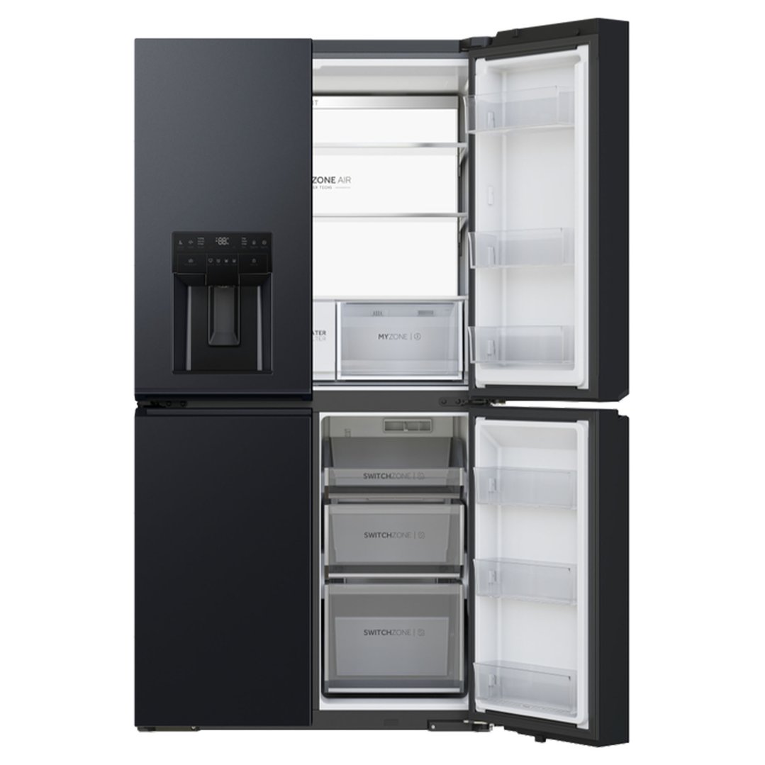 Haier 601L 600 Series Quad Door Refrigerator Freezer - Black HRF680YZC
