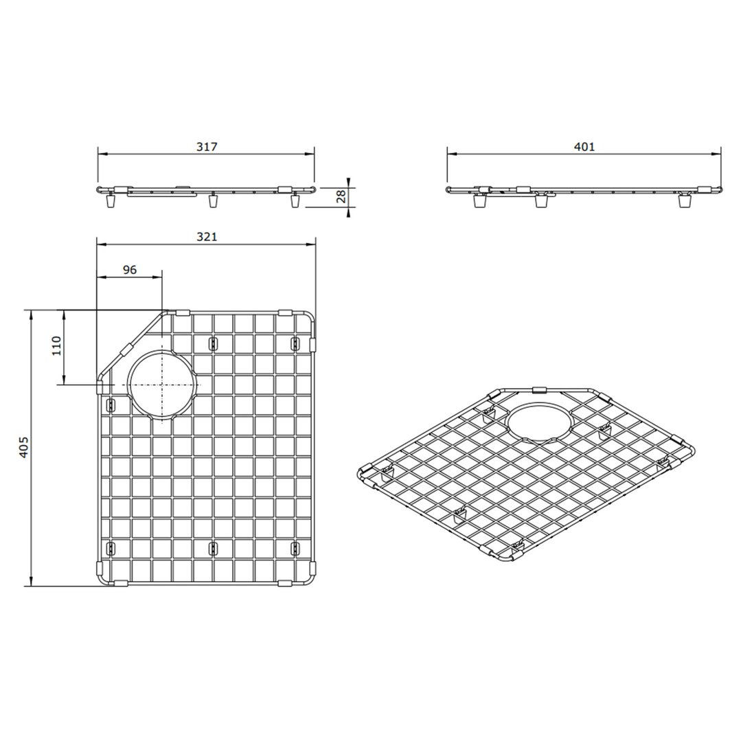 Turner Hastings Chester Stainless Steel Grid - RHB 4A40311