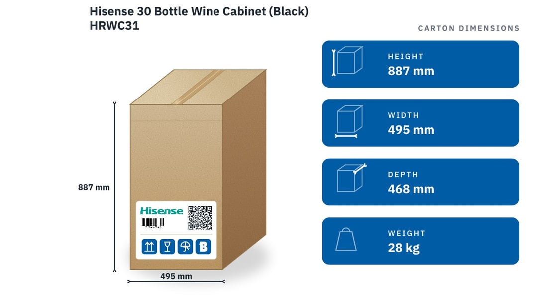Hisense 30 Bottle Wine Cabinet (Black) HRWC31