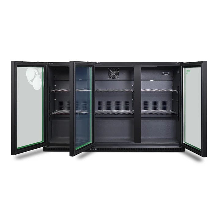 Husky 280L Eco Triple Door Back Bar Drinks Chiller - Black C3HECO840BKAU