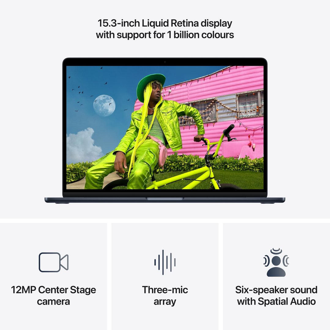 Apple 15" MacBook Air M5 chip with 10‑core CPU and 10‑core GPU, 24GB, 1TB SSD - Midnight MDVN4X/A
