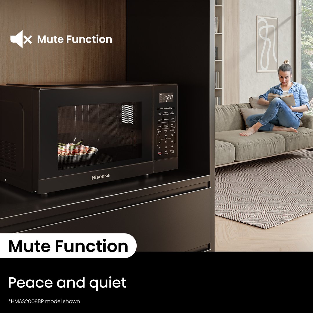 Hisense 20L 800W Compact Microwave Matte Black HMAS2008BP