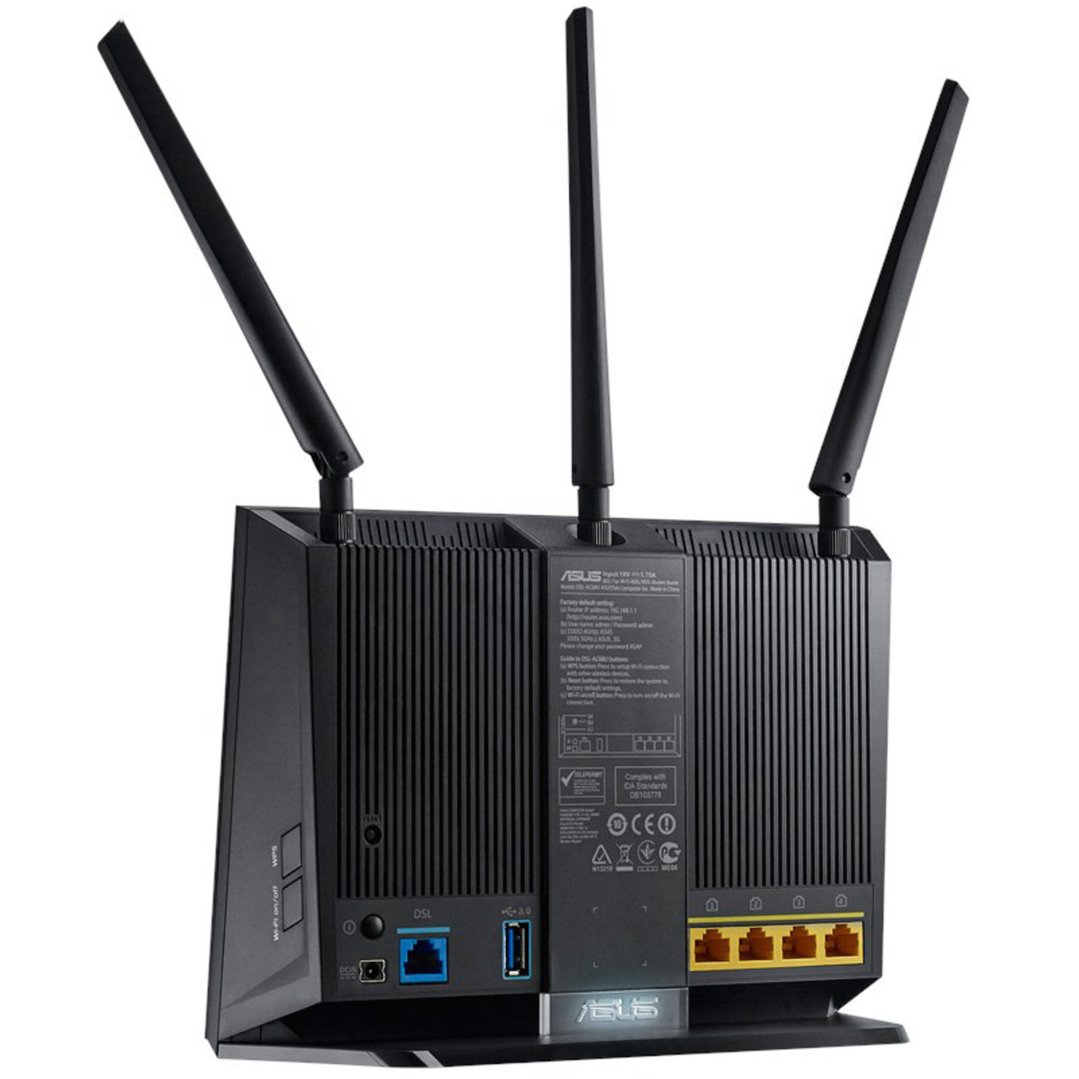 Asus Dual-Band Wireless-AC1900 Gigabit ADSL/VDSL Modem Router DSL-AC68U