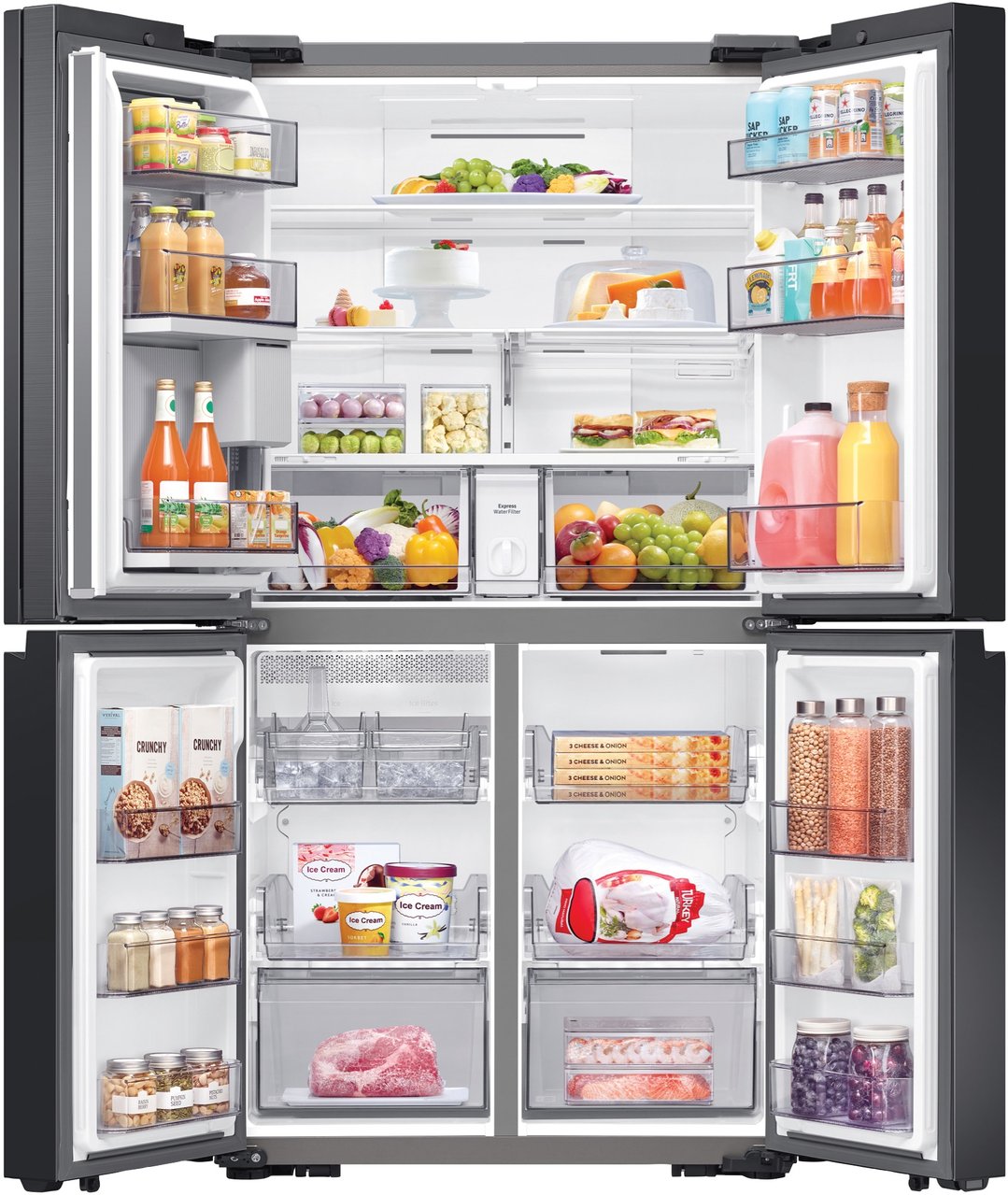 Samsung 648L BESPOKE Cotta White French Door Refrigerator with Internal Beverage Centre™ SRFX7600W