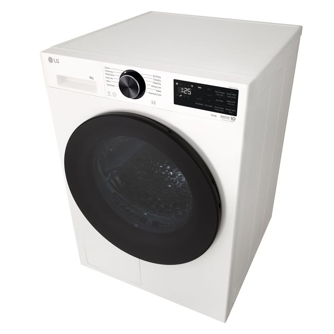 LG 8kg Series 3 AI Heat Pump Dryer - White DXH3-08W