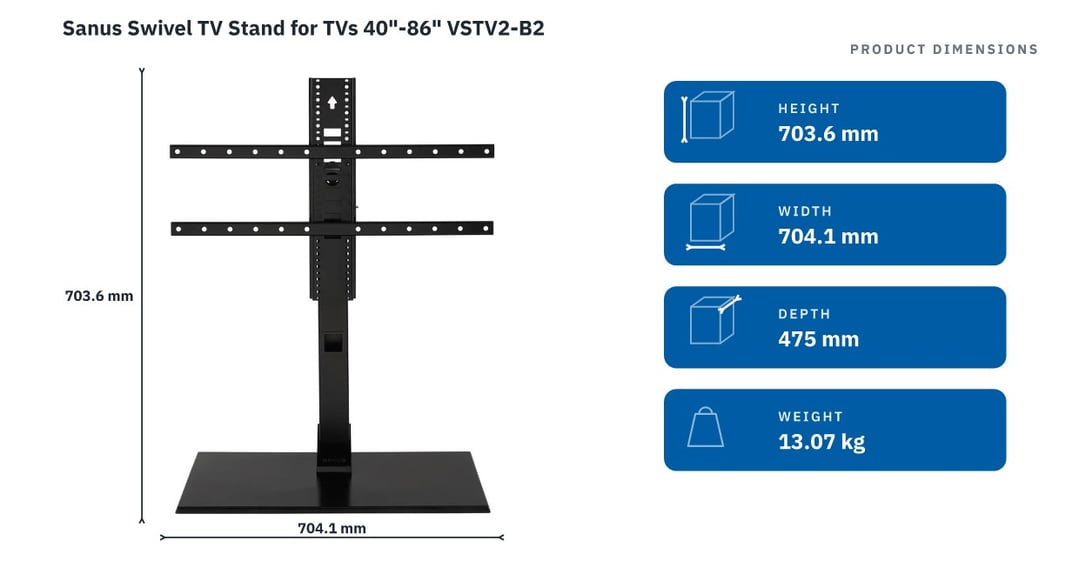 Sanus Swivel TV Stand for TVs 40"-86" VSTV2-B2