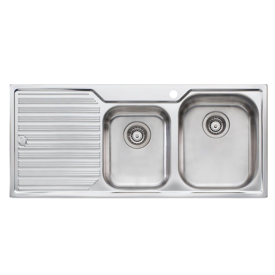 Oliveri 1 3/4 Double Bowl Sink Right-Hand DZ112