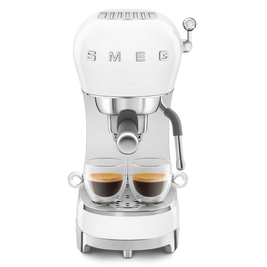 Smeg 50's Retro Style Espresso - White. ECF02WHAU