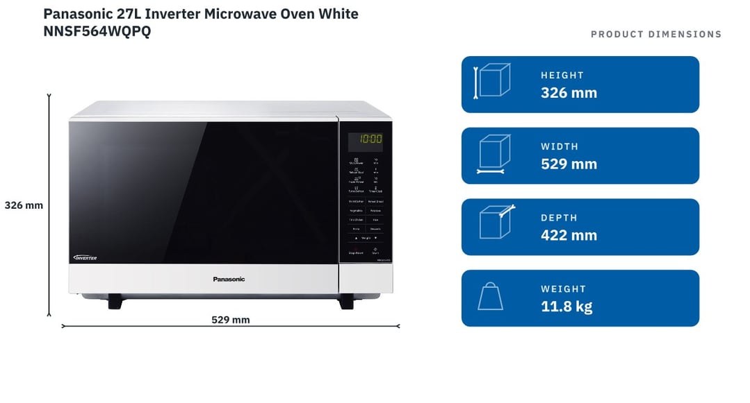 Panasonic 27L Inverter Microwave Oven White NNSF564WQPQ