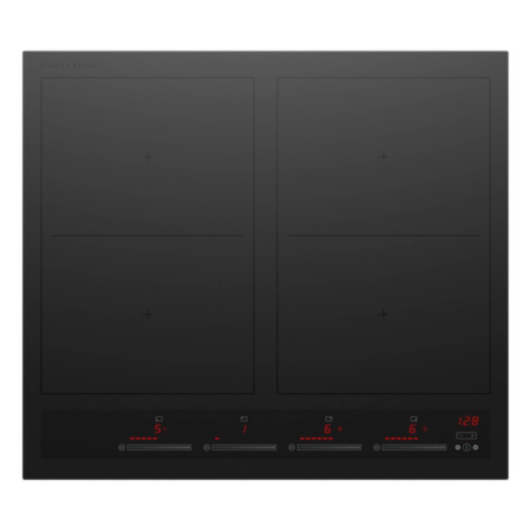 Fisher & Paykel 60cm Series 7, 4 Zone Induction Cooktop, 2 SmartZones, Black CI604ZZDTB5