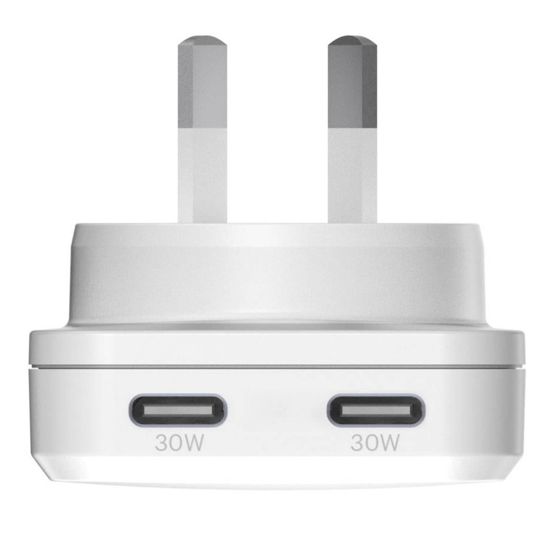 Cygnett ChargePlus Dual USB-C Slim Wall Charger 30W CY5486PDWCH