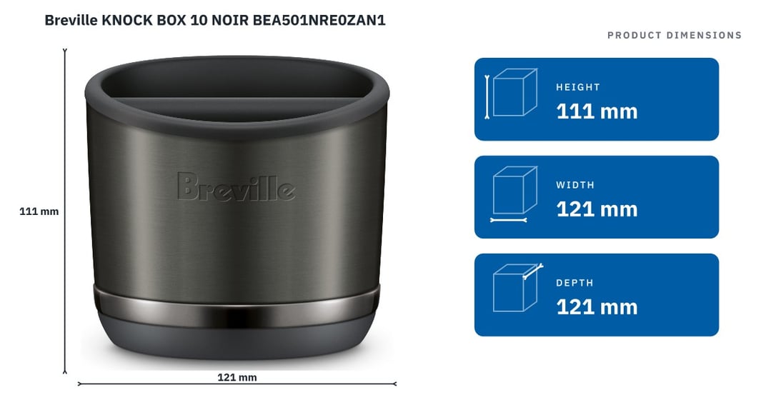Breville KNOCK BOX 10 NOIR BEA501NRE0ZAN1 — product dimensions