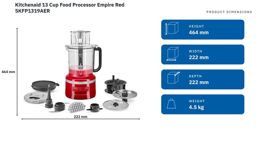 Kitchenaid 13 Cup Food Processor Empire Red 5KFP1319AER