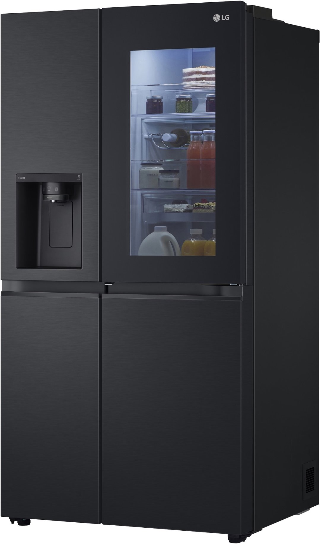 LG 635L Side by Side Fridge in Matte Black Finish GS-V600MBLC