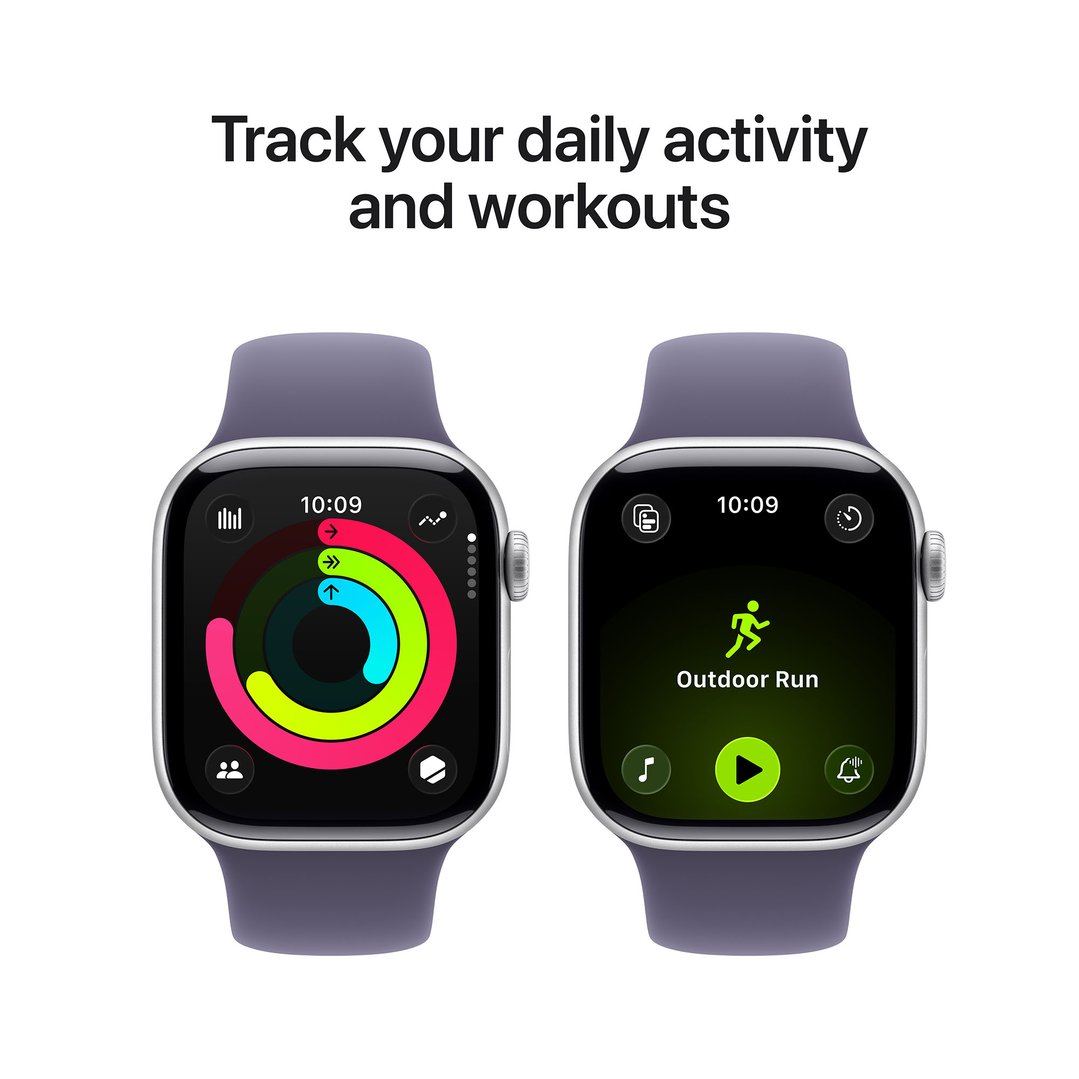 Apple Watch Series 11 42mm Silver Aluminium Case GPS + Cellular Sport Band (M/L) (Purple Fog) MF8J4X/A