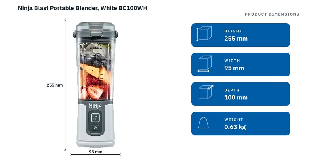 Ninja Blast Portable Blender, White BC100WH