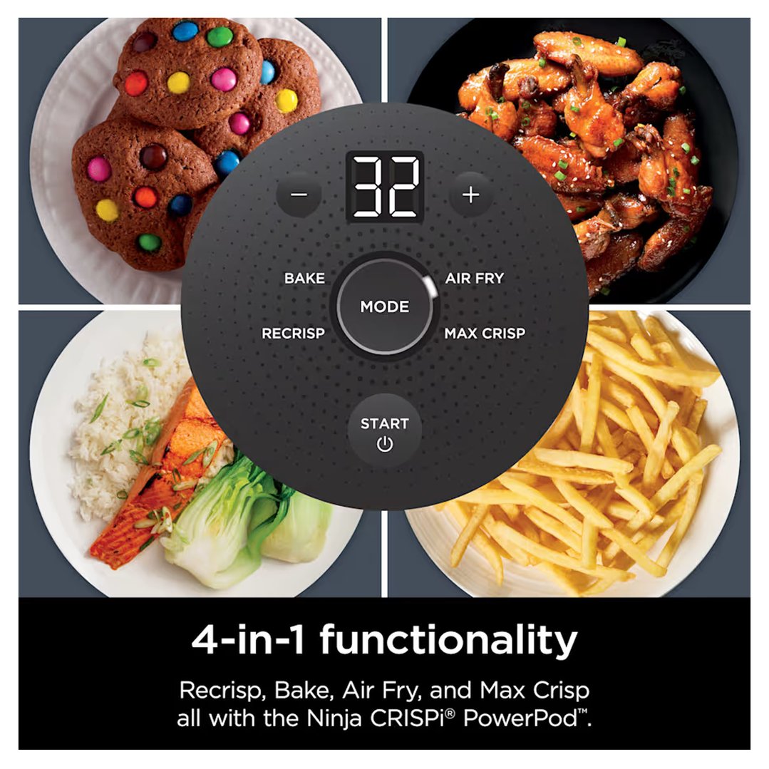 Ninja Crispi™ 4-in-1 Portable Glass Air Fryer Cyberspace FN101GY