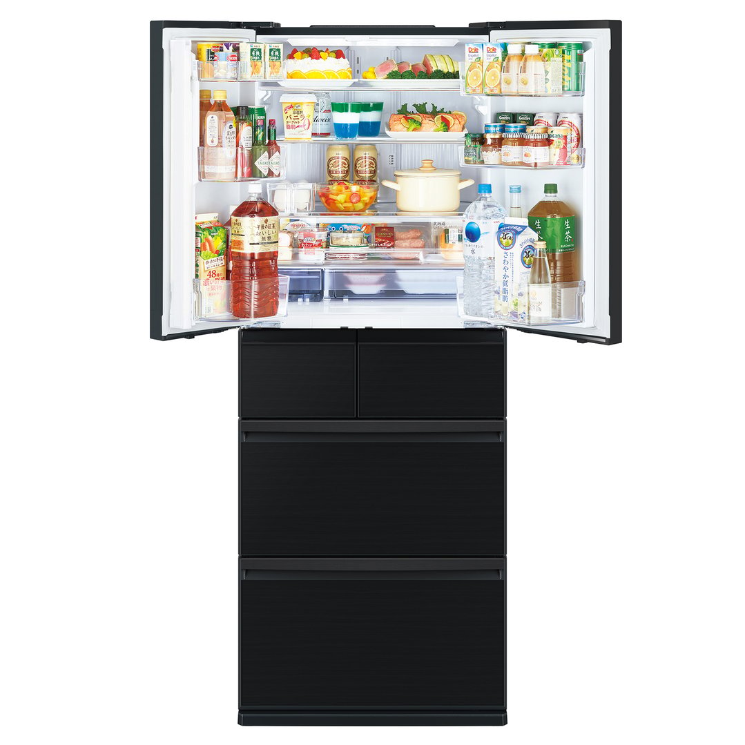 Mitsubishi Electric 470L Multi-Drawer Fridge - Glass Diamond Black MR-WX470F-B-A