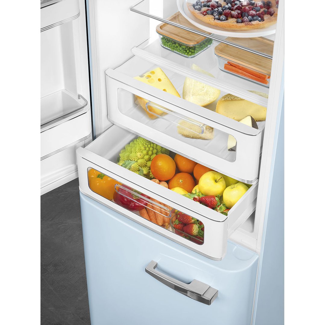 Smeg FAB 32 50’S Style Retro Refrigerator, Left Hand - Pastel Blue FAB32LPB5AU