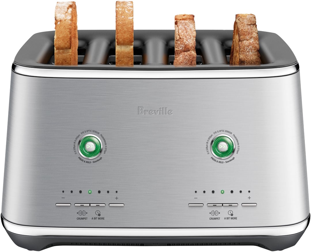 Breville the Eye Q 870 Auto 4 Slice Toaster - Brushed Stainless BTA870BSS