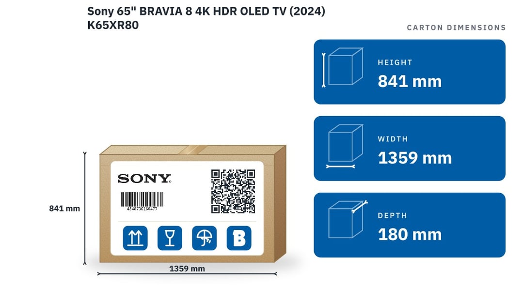 Sony 65" BRAVIA 8 4K HDR OLED TV (2024) K65XR80