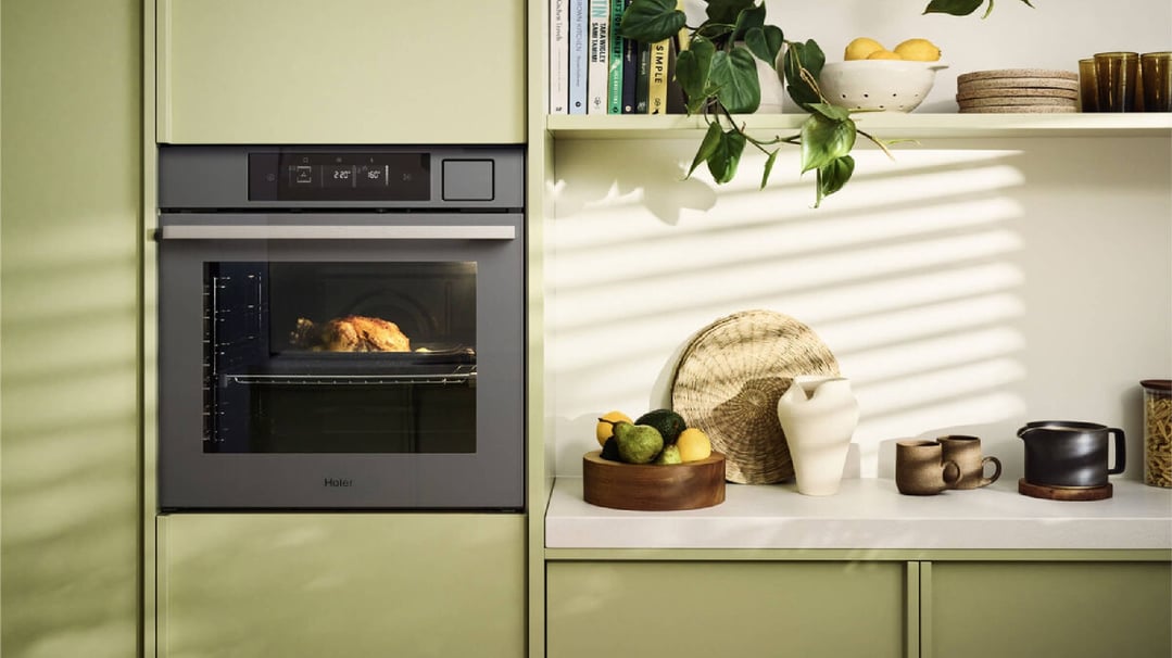 Haier 60cm 500 Series Built-in Oven, 16 Function, Pyrolytic (Grey Glass) HWO60S16TPG5