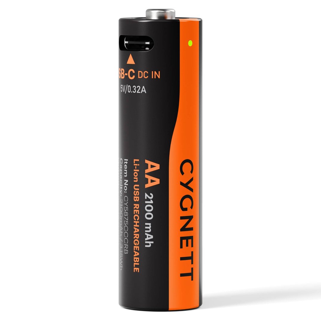 Cygnett AA USB-C Rechargeable Battery - 4 Pack - Black CY5875CCCRB