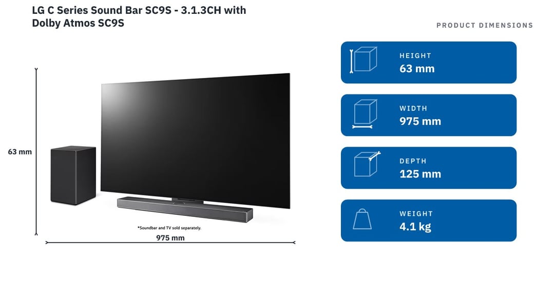 LG C Series Sound Bar SC9S - 3.1.3CH with Dolby Atmos SC9S
