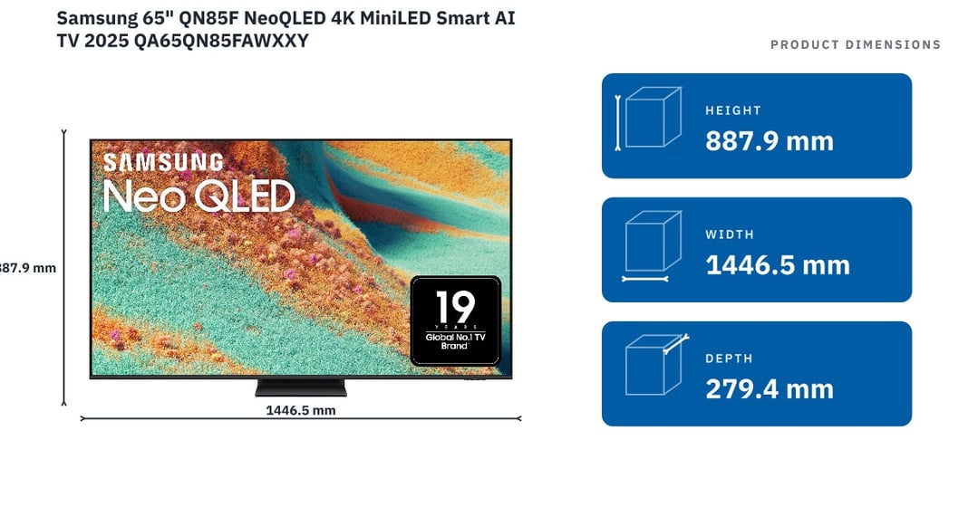 Samsung 65" QN85F NeoQLED 4K MiniLED Smart AI TV 2025 QA65QN85FAWXXY