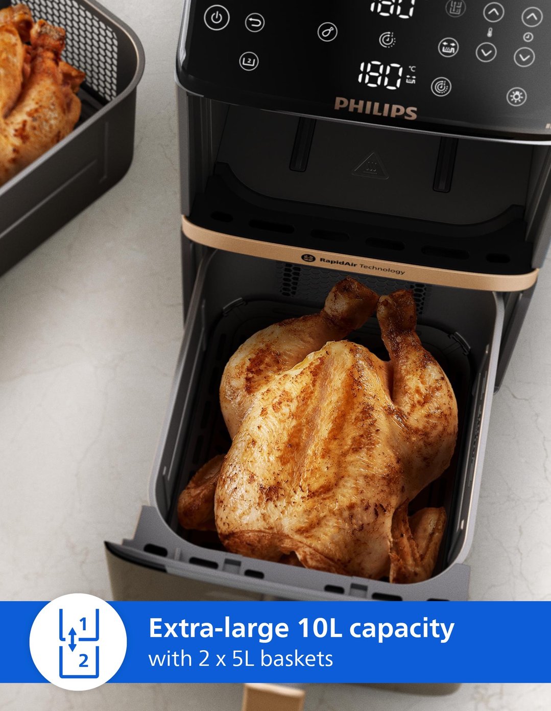 Philips Airfryer 4000 Series Stacked Dual Basket NA462/70